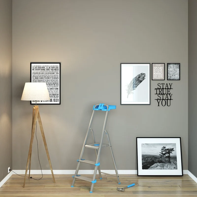 Colombo Atlantica – Escabeau pliable 3 marches en aluminium, marches extra-larges 12 cm, plateau porte-outils, jusqu’à 150 kg