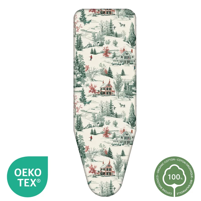 Colombo Winter Alps - Housse table à repasser, format XL 140 × 55 cm, 100 % Сoton et Molleton épais, avec clip de fixation, Fabriquée en Italie