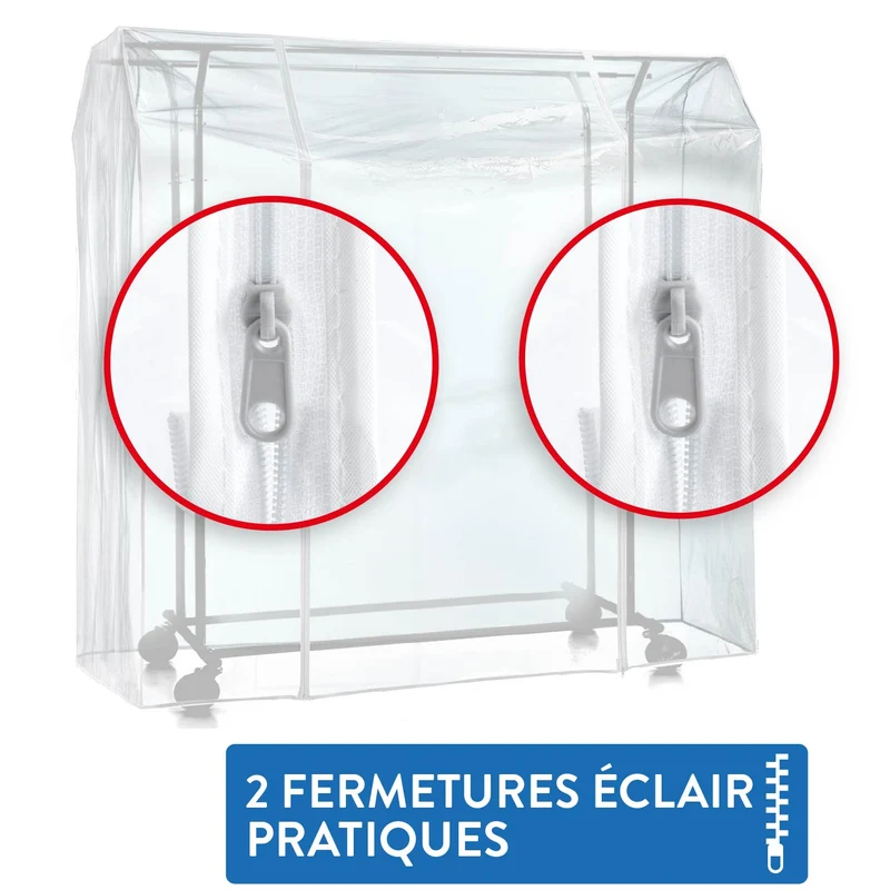 Tatkraft Safe – Grande housse transparente imperméable pour portant à vêtements, 169 × 90 × 170 cm, 2 fermetures éclair, protection contre la poussière et les UV
