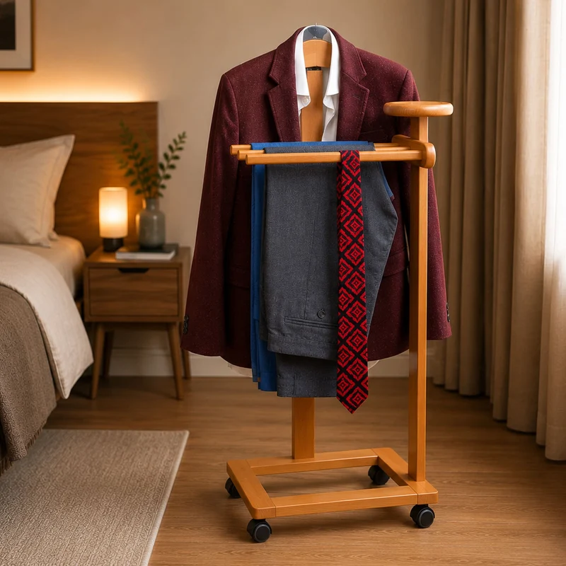 Valet de chambre en hêtre avec tablette – Tatkraft Lord