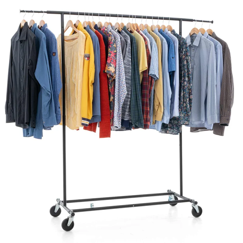 Tatkraft Derek & Big - Penderie Tissu, avec Roulettes, Armoire Tissu, Portant Vêtement Solide, 100 kg Capacité, avec Housse Waterproof Transparent