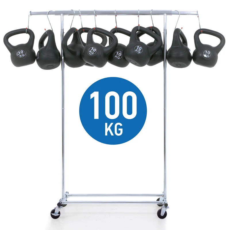 Tatkraft Danko & Anwalt – Portant à vêtements solide sur roulettes avec housse transparente imperméable, capacité 100 kg