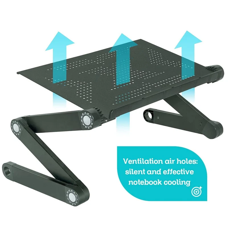 WonderWorker Newton – Support réglable pour ordinateur portable jusqu’à 17 pouces, table de lit en aluminium, poids : 1 kg