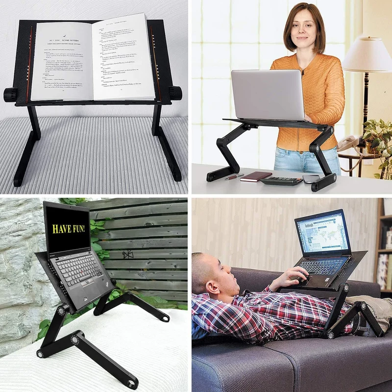 WonderWorker Newton – Support réglable pour ordinateur portable jusqu’à 17 pouces, table de lit en aluminium, poids : 1 kg