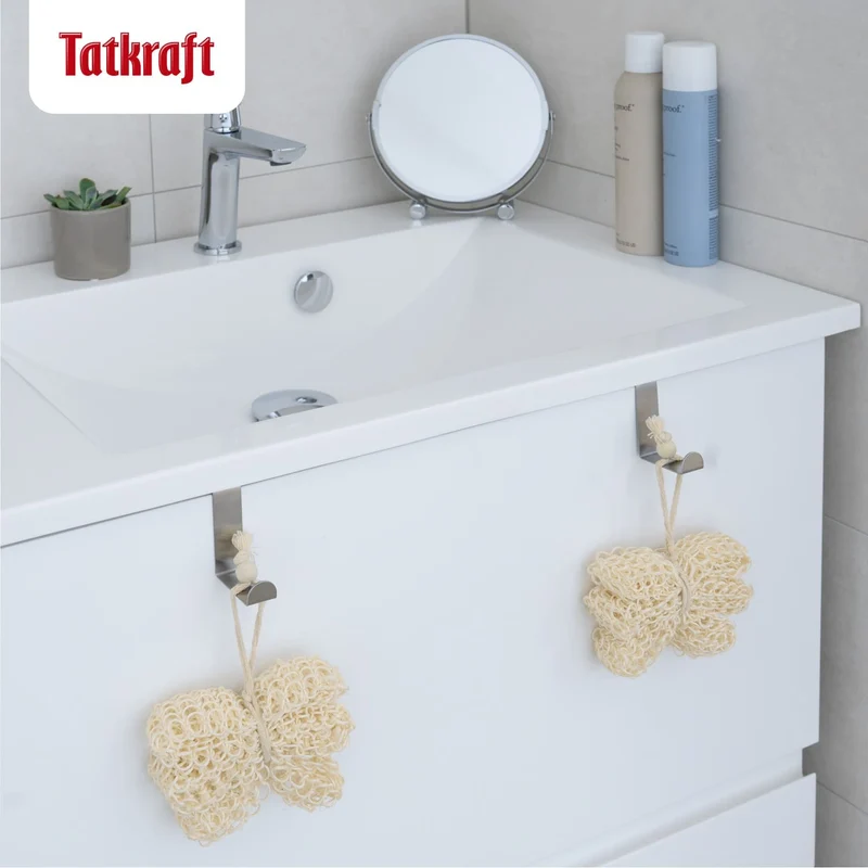 Tatkraft Seger – Lot de 6 crochets de porte réversibles en acier inoxydable, jusqu’à 5 kg chacun