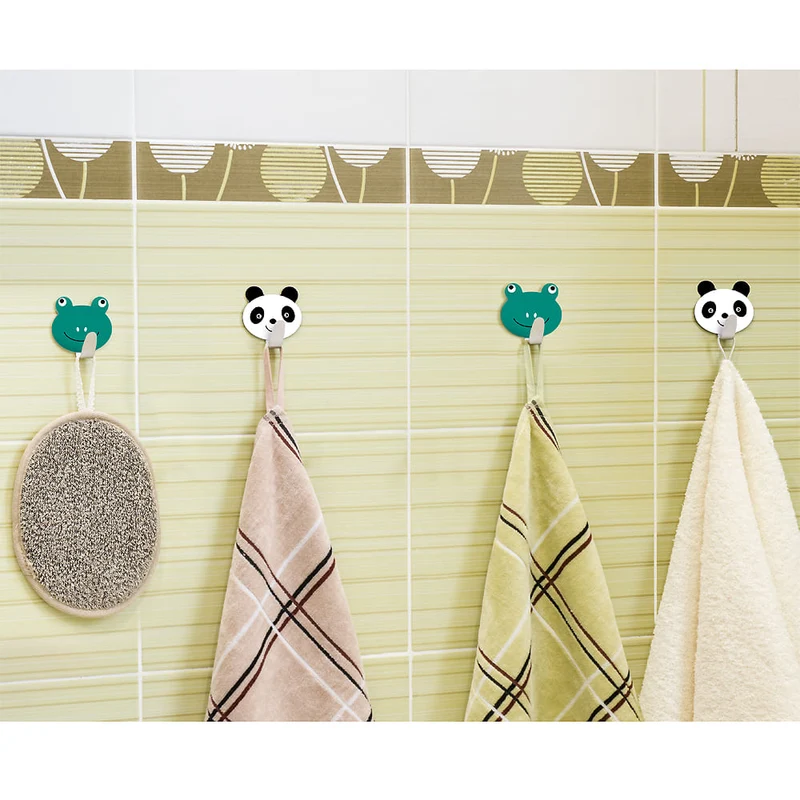 Tatkraft Team Lot de 4 Crochets Adhésifs, Porte Manteaux pour Enfants Autocollant, Jusqu’à 5 kg, Acier Inoxydable