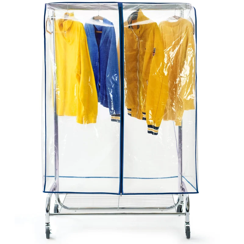 Tatkraft Screen – Housse transparente imperméable en polyéthylène pour portant à vêtements, 96 × 60 × 150 cm, avec fermeture éclair