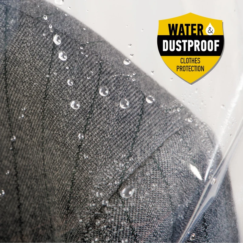 Tatkraft Screen – Housse transparente imperméable en polyéthylène pour portant à vêtements, 96 × 60 × 150 cm, avec fermeture éclair