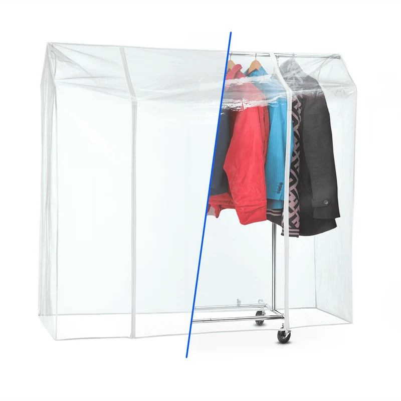 Tatkraft Protector – Housse transparente imperméable pour portant à vêtements, 120 × 60 × 160 cm, 2 fermetures éclair