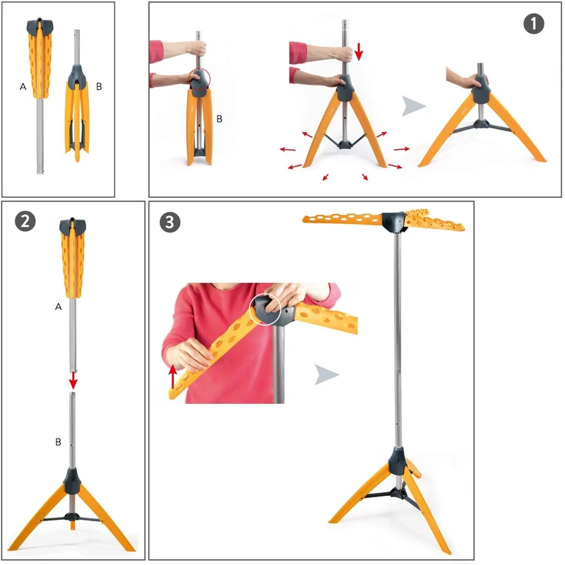 Tatkraft Palm - Étendoir Cintre, Petit Séchoir à Linge Pliable, Étendoir à Linge Tour, Vertical Séchage et Repassage, Capacité: 30 Kg, 42 Cintres