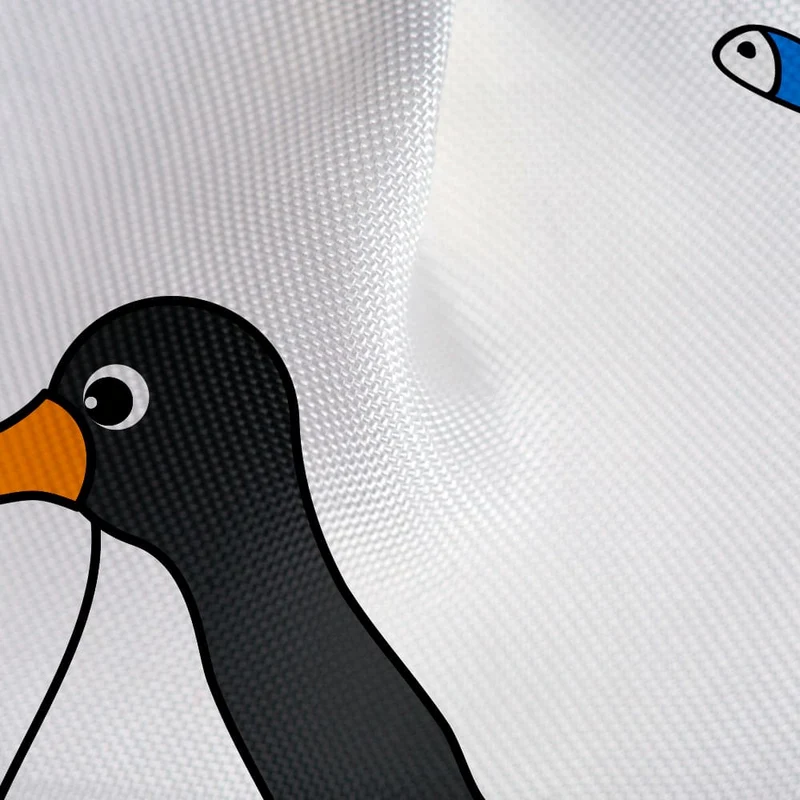 Tatkraft Penguins Rideau de Douche Imperméable, Tissu Polyester, 12 Anneaux Inclus, Design Lumineux, 180x180 cm