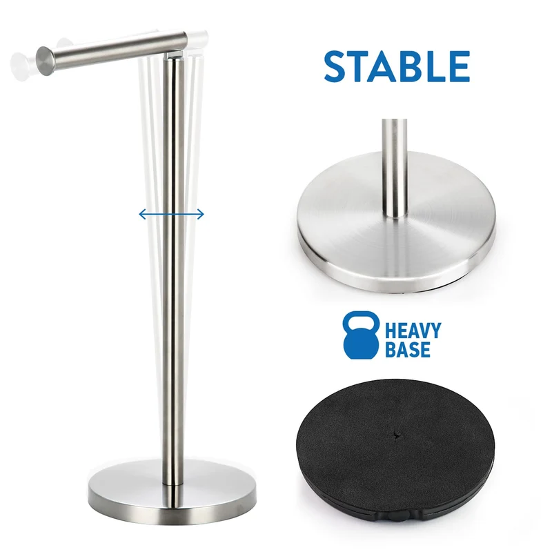 Tatkraft Kiara Porte-Rouleau pour Papier Toilette en Acier Inox sur Pied, Idéal pour 4 Rouleaux de Papier Hygiénique, Entretien Facile