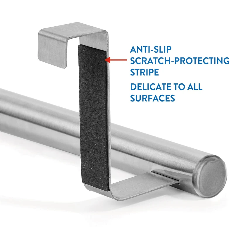 Tatkraft Horizon Porte Serviettes Torchons sur Porte, Barre Acier Inox à Suspendre sur Porte de Placard, Installation sans Perçage