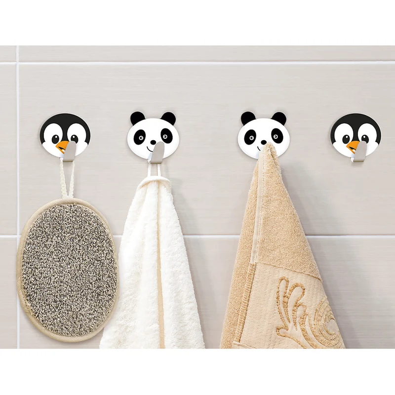 Tatkraft Friends Lot de 4 Crochets Adhésifs en Inox, Porte Manteaux pour Enfants Autocollant, Jusqu’à 5 kg, Acier Inoxydable