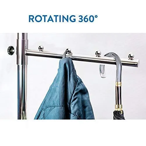 Tatkraft Bull - Portant à Vêtements INOX Multi Rangements sur Roulettes, Étagère à Chaussures, Jusqu'à 80 kg de Charge