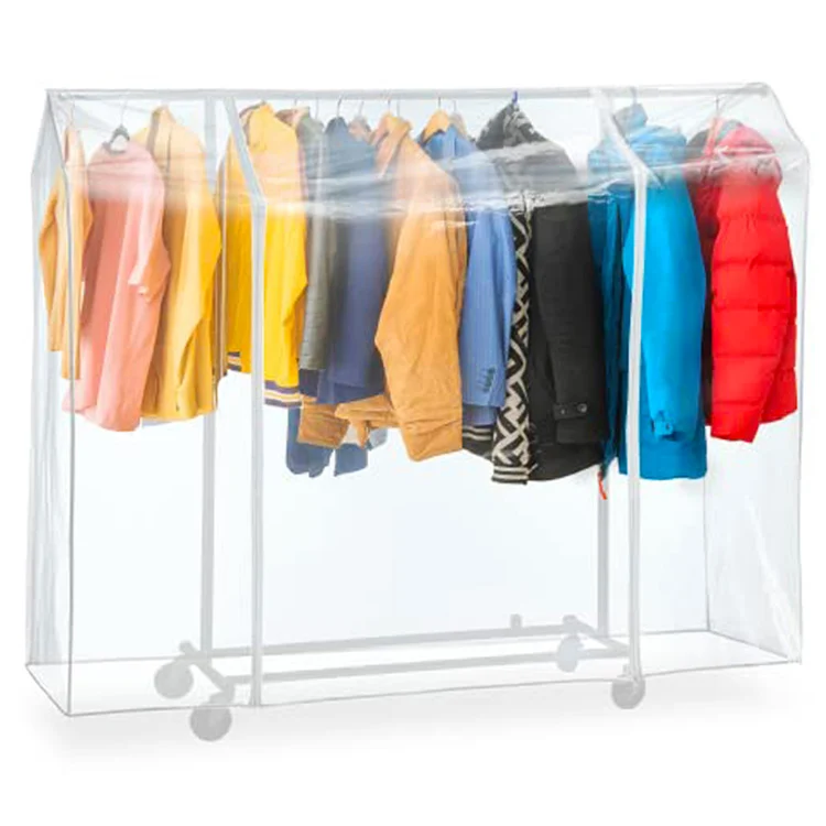 Tatkraft Big – Housse imperméable transparente pour portant à vêtements, grande, L 183 cm, ouverture et fermeture faciles