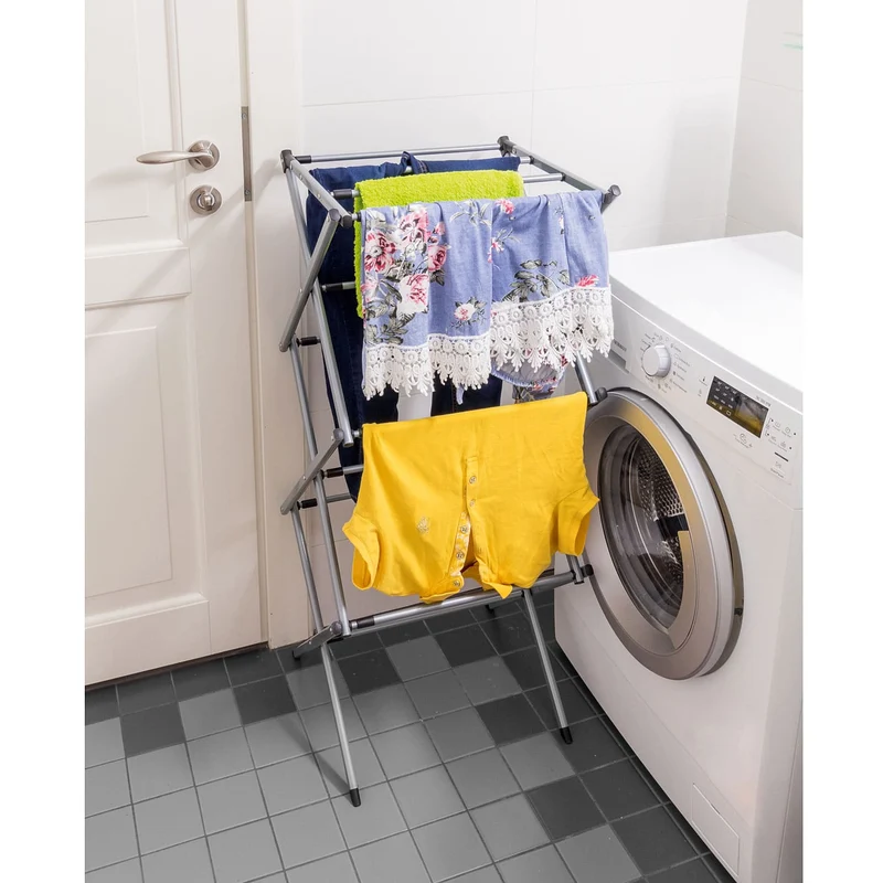 art moon Gobi – Étendoir à linge extensible et pliable, jusqu’à 10 kg, 44–75 × 37 × 105 cm, acier peint