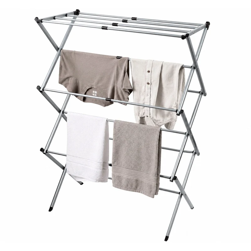 art moon Gobi – Étendoir à linge extensible et pliable, jusqu’à 10 kg, 44–75 × 37 × 105 cm, acier peint