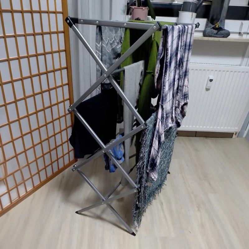 art moon Gobi – Étendoir à linge extensible et pliable, jusqu’à 10 kg, 44–75 × 37 × 105 cm, acier peint