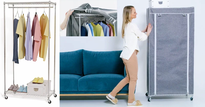 Armoire mobile avec housse grise – art moon Buffalo