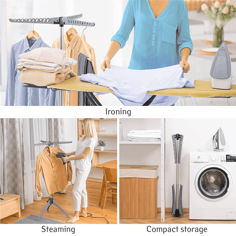 art moon Cedar – Étendoir à linge pliable sur pied pour 63 cintres, jusqu’à 22 kg, idéal pour le camping