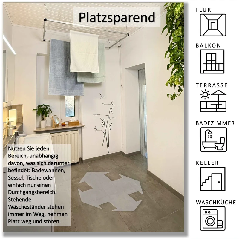 DRY-SMART FLEX UP – Ausziehbarer Wäschetrockner für die Decke