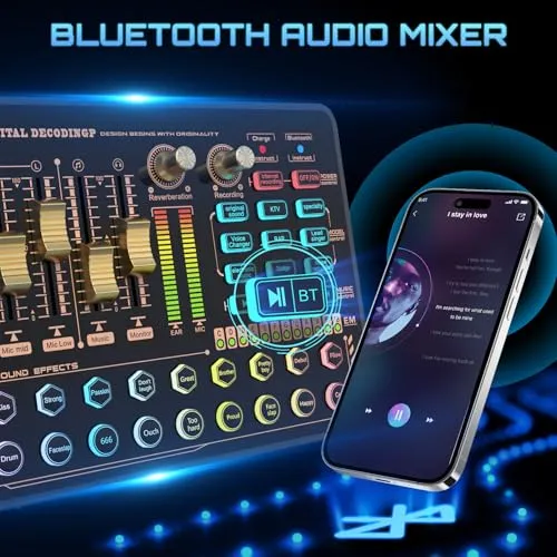 Mixeur DJ Avec Carte Son, Bluetooth
