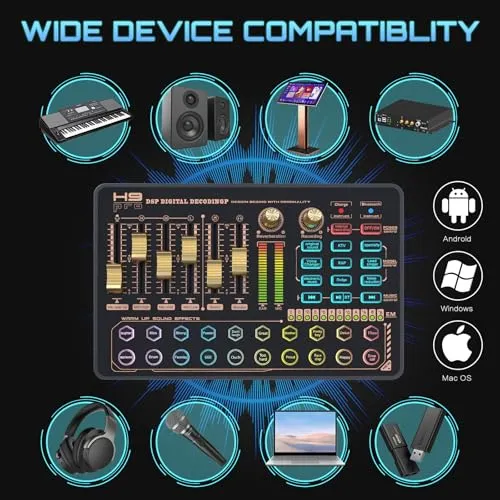 Mixeur DJ Avec Carte Son, Bluetooth