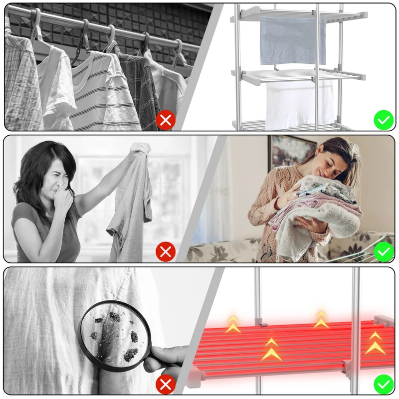 Sèche-Linge Électrique, 3 Étagères