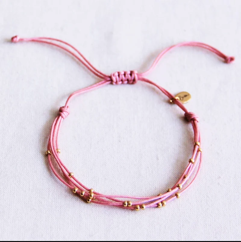BRACELET EN PERLES - rose