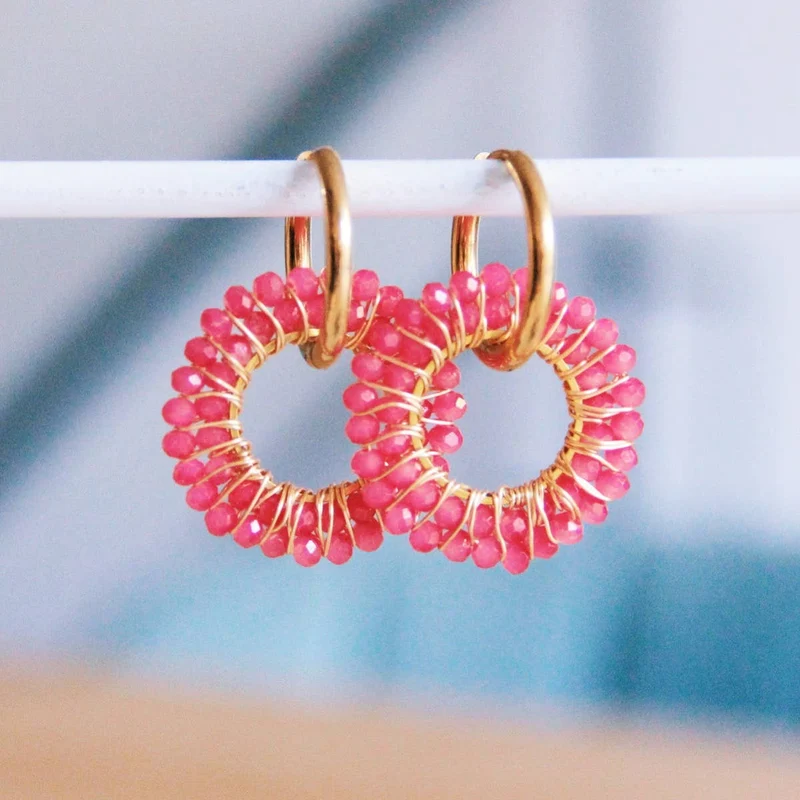 BOUCLE D'OREILLE PENDENTIF - Rose