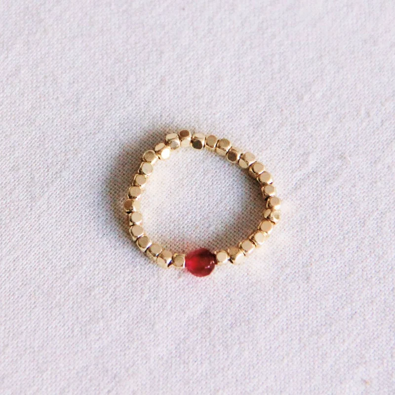 BAGUE ÉLASTIQUE - Pierre naturelle