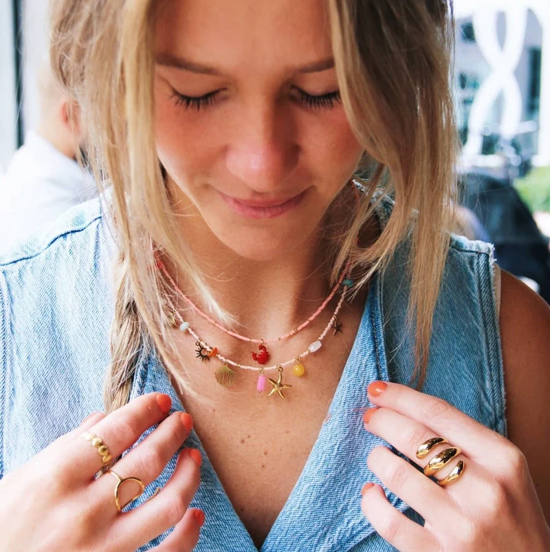 COLLIER PERLE / BRELOQUE DE PLAGE / PIERRES PRÉCIEUSES