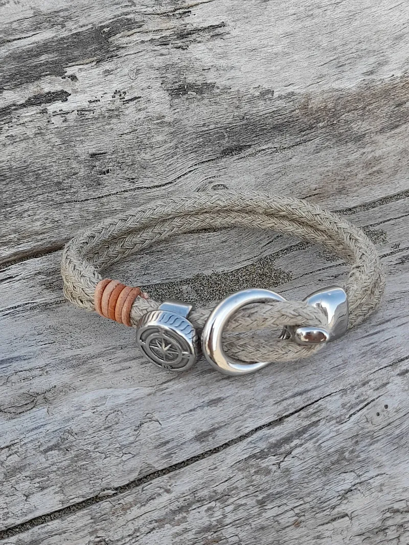 Bracelet chanvre boucle et bouton