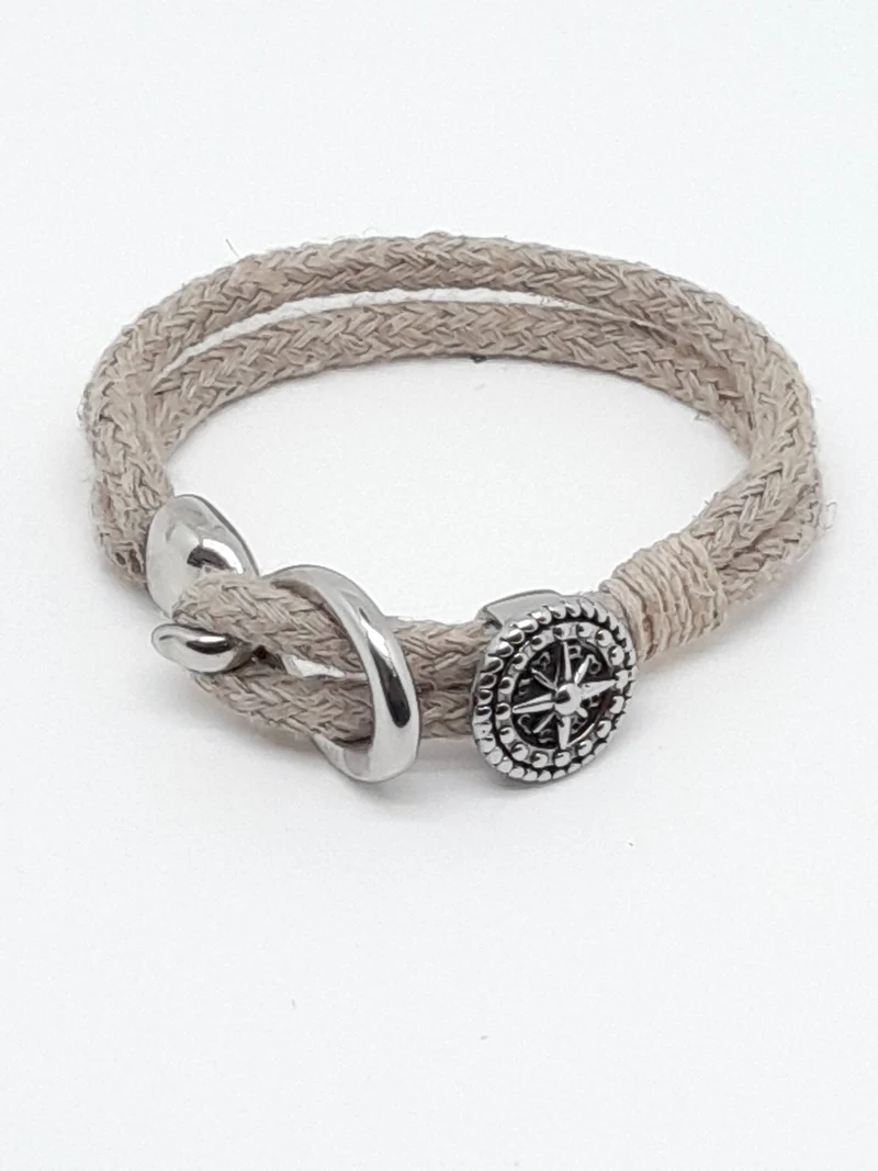Bracelet chanvre boucle et bouton