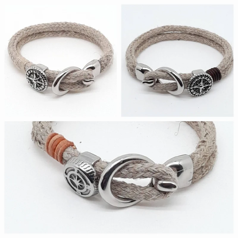 Bracelet chanvre boucle et bouton