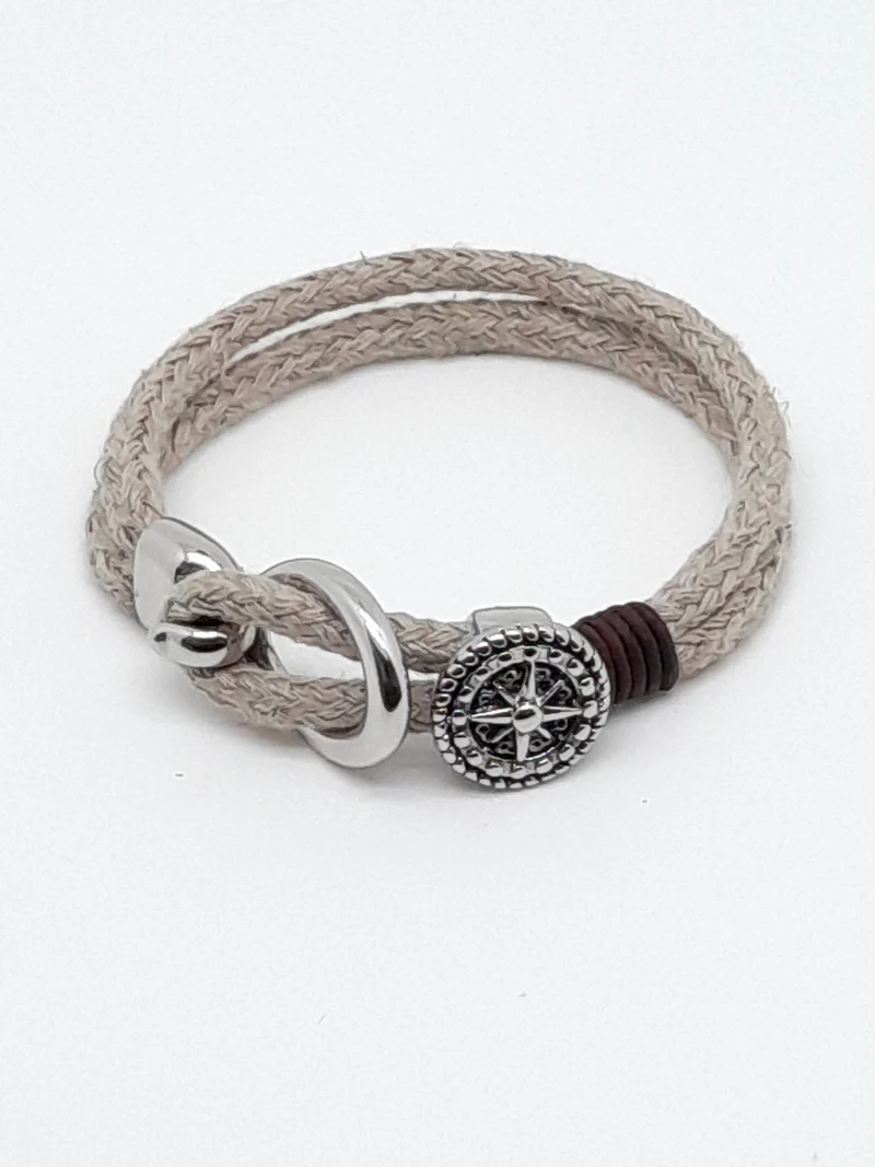 Bracelet chanvre boucle et bouton