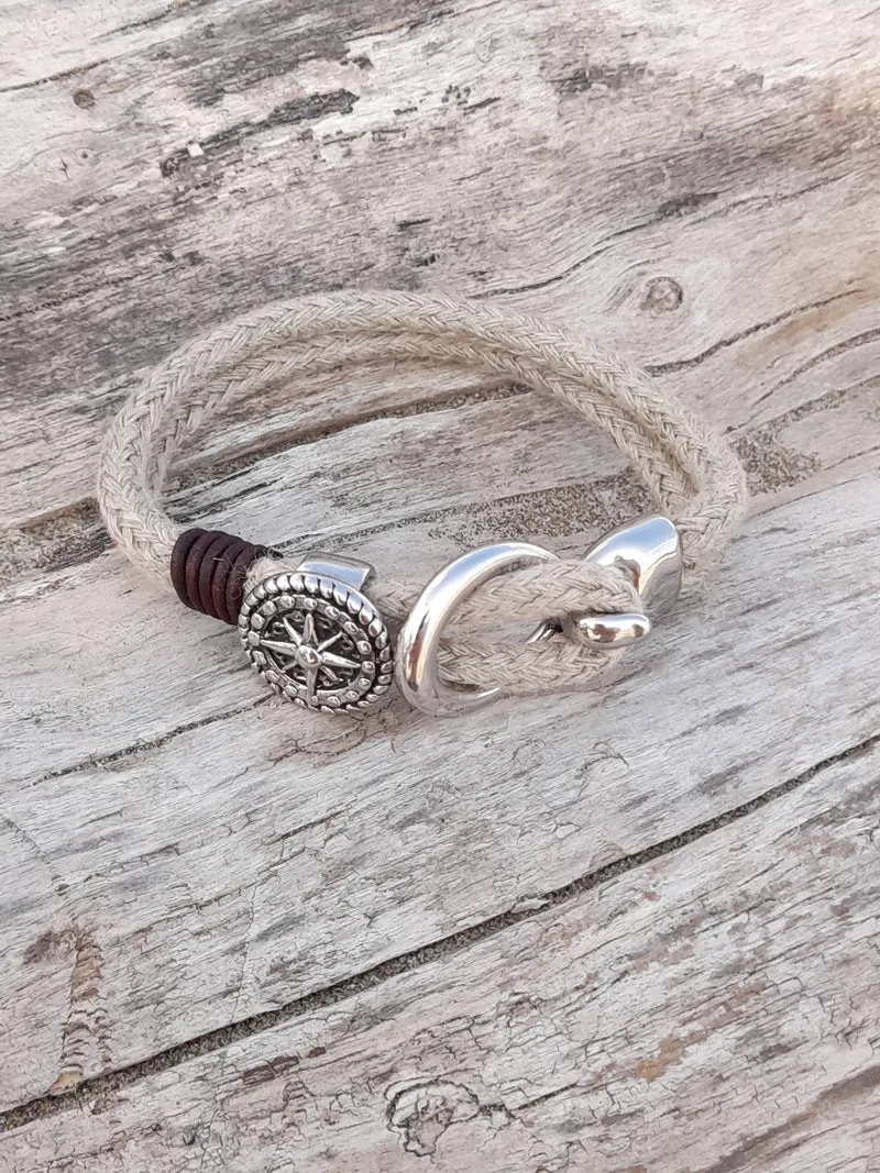 Bracelet chanvre boucle et bouton