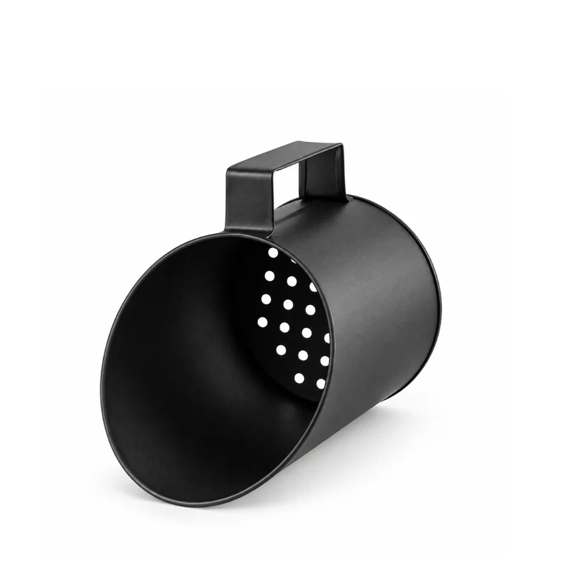 PELLE A PELLETS GRANULES BOIS TAMIS ACIER NOIR