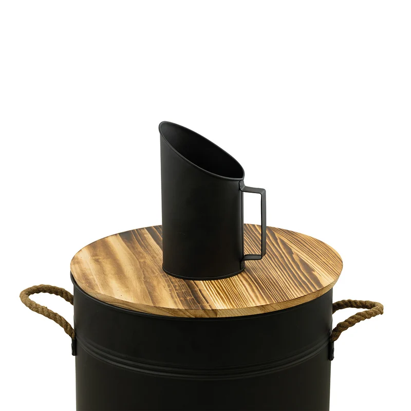 PELLE A PELLETS GRANULES BOIS TAMIS ACIER NOIR