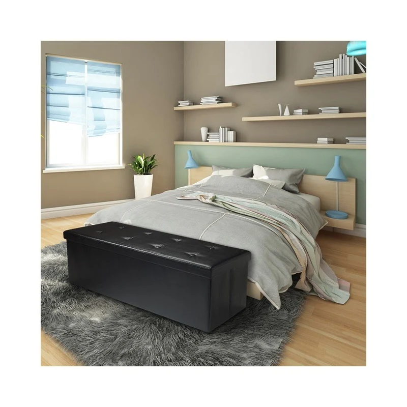BANC COFFRE DE RANGEMENT IMITATION CUIR