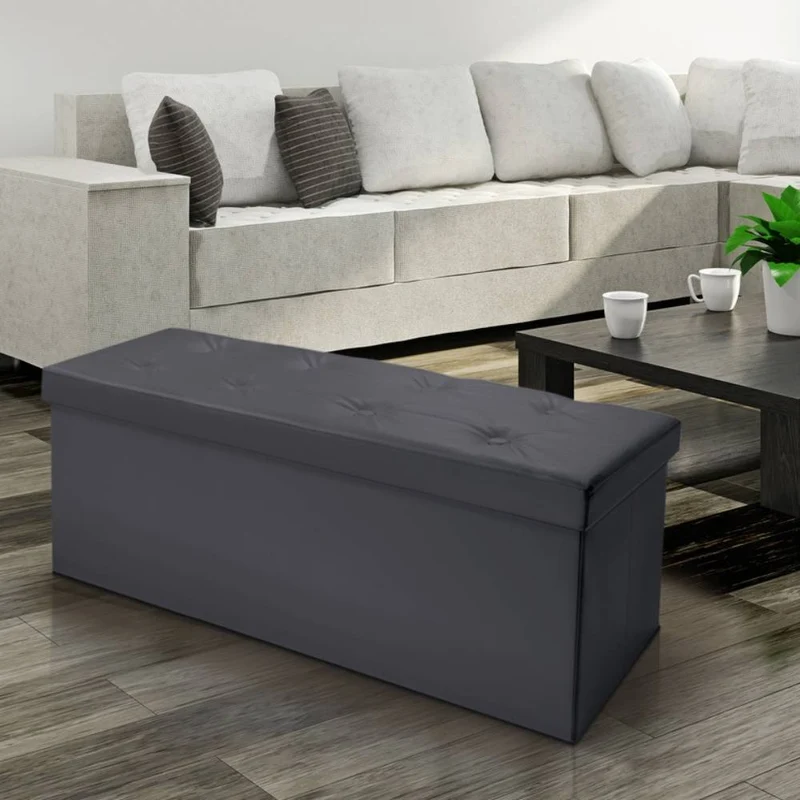 BANC COFFRE DE RANGEMENT IMITATION CUIR