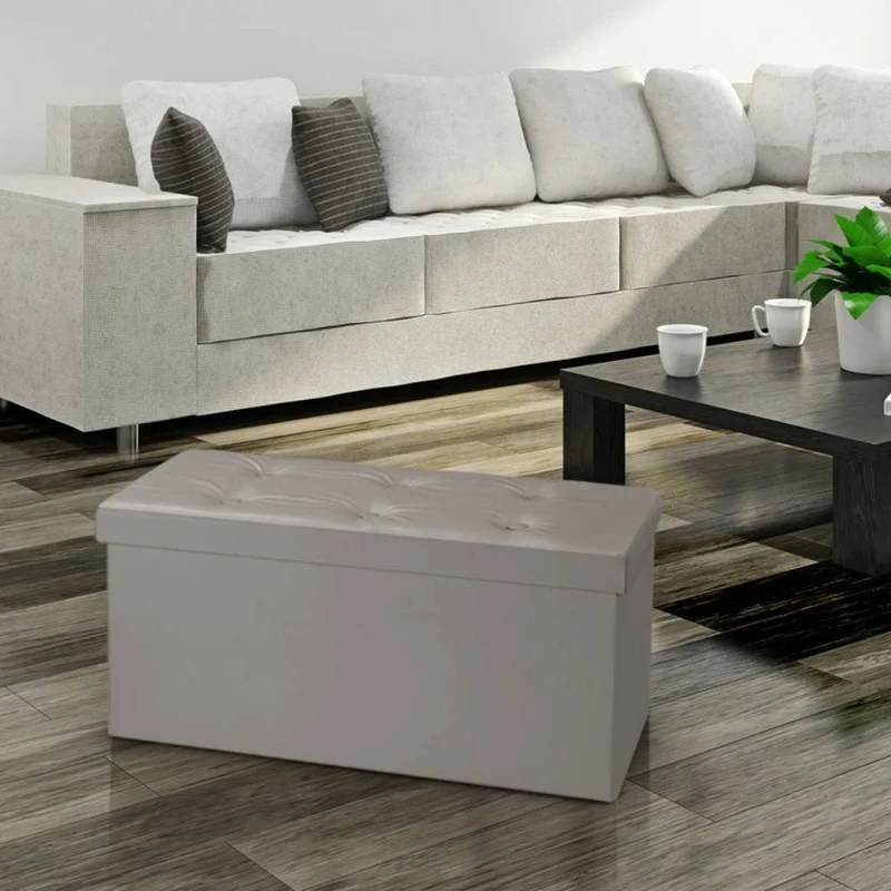 BANC COFFRE DE RANGEMENT IMITATION CUIR