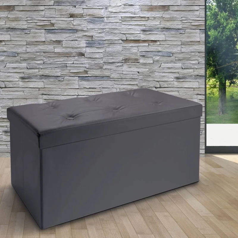 BANC COFFRE DE RANGEMENT IMITATION CUIR