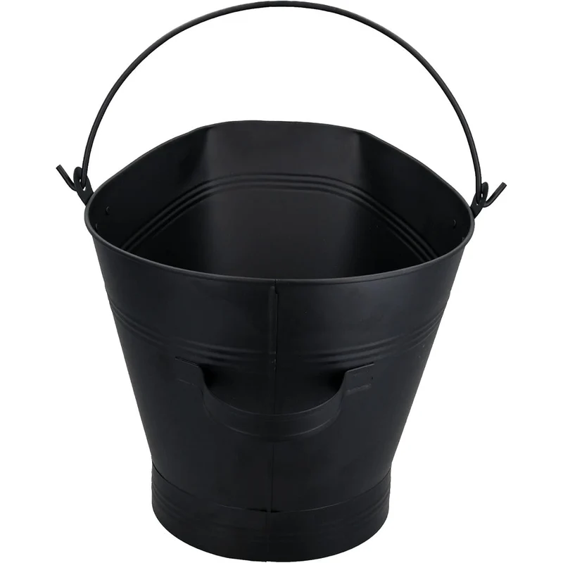 SEAU A CENDRES 4 PIECES 7L ACIER NOIR
