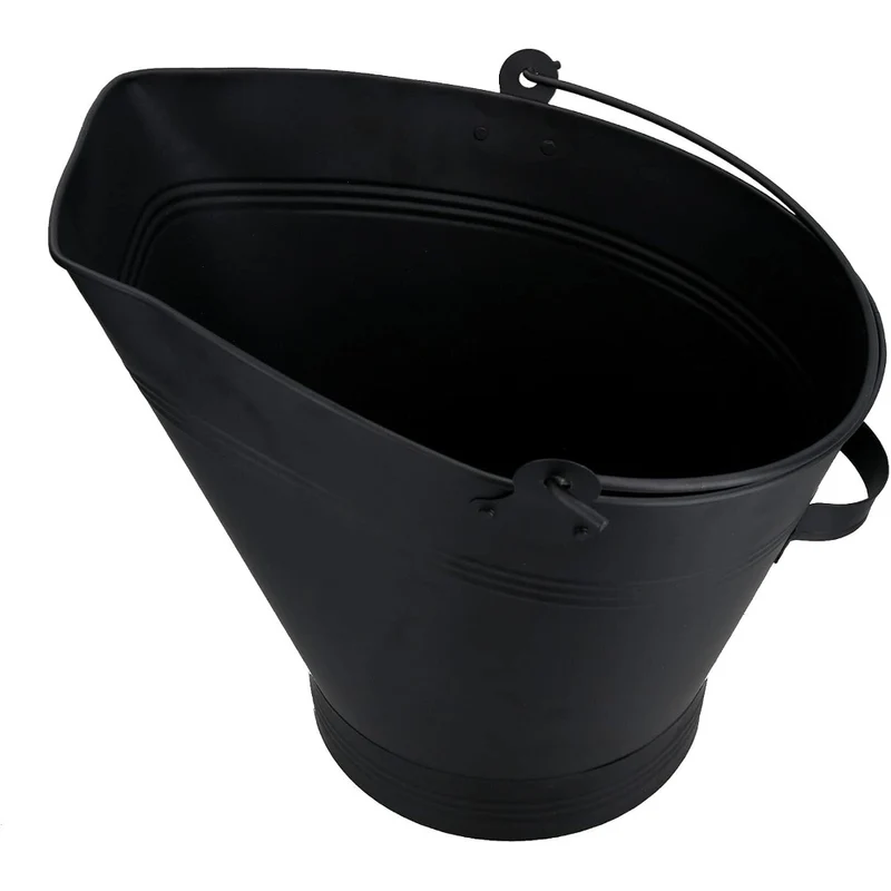 SEAU A CENDRES 4 PIECES 7L ACIER NOIR