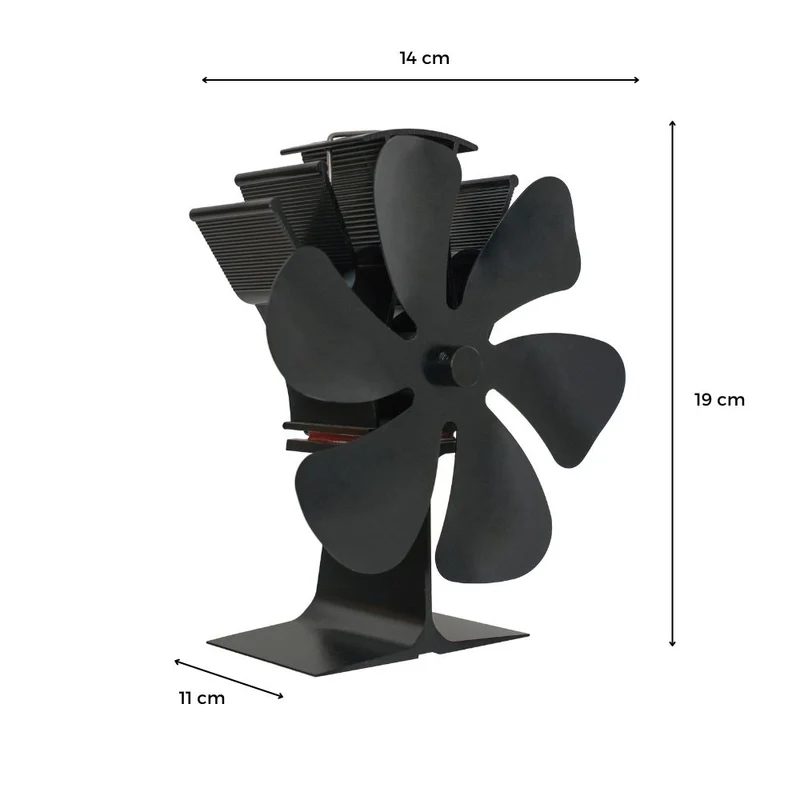 VENTILATEUR POELE A BOIS 6 PALES SANS ELECTRICITE 14 × 11 × 19 CM