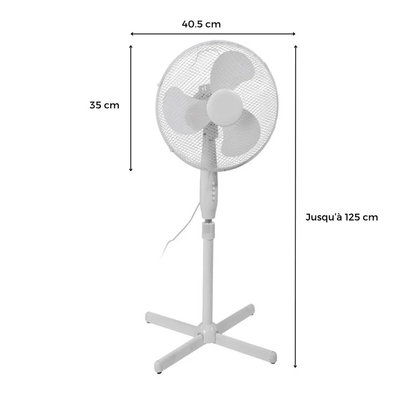 VENTILATEUR SUR PIED BLANC