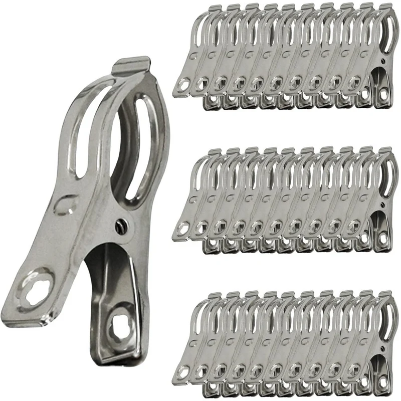 LOT DE 30 PINCES A LINGE INOX 5,7xØ1,3CM