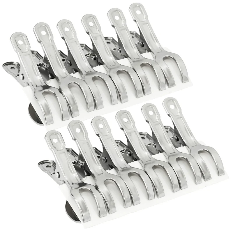 LOT DE 12 PINCES A LINGE INOX 8,5xØ1,9CM